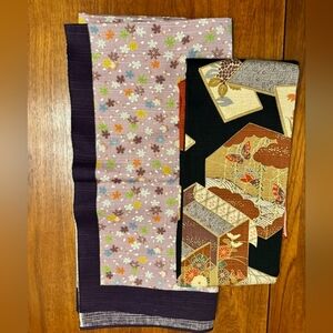 Bundle of 2 Japanese Printed Cloths 36 × 36.5"